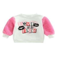 Meihuida Toddler Djevojke Djevojke Dukserija za Valentinovo Ležerne prilike Print dugih rukava Pulover majica za uličnu odjeću