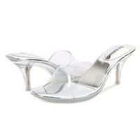 Lacyhop Ženska sandala za pete Ljeto slajdova Plaža Visoke potpetice Party Clear Strap Cipele Ležerne prilike Stiletto Haljina Sandal Silver 7.5