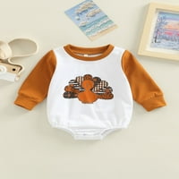 Calsunbaby Toddler Baby Boys Girls Day Dan Dan Romper Patchwork Turkey Ispiši dugi rukav BodySuit kombinezoni