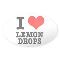 Cafepress - I Heart Lemon kapi ovalna naljepnica - naljepnica