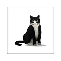Cafepress - Crno-bijela TUXEDO CAT naljepnica - Square naljepnica 3 3