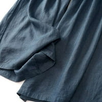 Kožne pantalone Žene Žene Radne hlače Poslovni povremeni ženski Culottes Pamučne posteljine široke noge