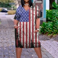 Plus veličine Patriotska odjeća Dan neovisnosti Osnovni vrhovi za žene kratki rukav casual vrhovi kratkih