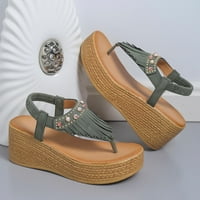 OAVQHLG3B klipni flip-flops Sandale za žene Dressy Summer Trim Flatform pojas za gležnjeve Espadrille