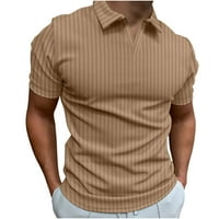 Lenago polo majice za muškarce plus veličine Solid paulowwlover Stripe visoka elastična bluza s kratkim rukavima Casual košulje na ovratniku Golf polo majica na klirensu