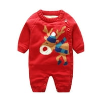 Penskaiy dječje bebe kombicitorno crtane dugih rukava zadebljanih zadebljanih beba Rompe Pamuk jednodijelni ROMper 12-mjesečni crveni u prodaji
