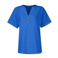 Qcmgmg plus Veličina haljina za žene Radne V izrez kratkog rukava s kratkim rukavima dole Ljetne košulje