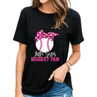 Mala sestra najveća ventilator bejzbol sestra zabavna grafički čaj za žene - privlačne dizajne na ženskim majicama