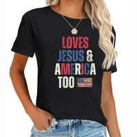 Voli Isusa i Ameriku previše patriotsko vintage ponosna američka majica zastava
