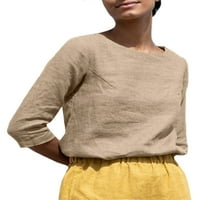 Beiwei Dame Fashion Basic Tunic Bluza Retro labav ljetni vrhovi Solid Color Dailywear Pulover