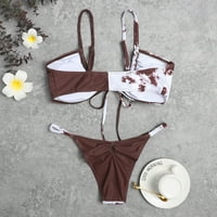 Tankini kupaći kostimi za žene Push-up Tie-Dye Ženski kostimi za patchwork podstavljeni bikini set kupaćih