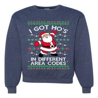 Divlji Bobby, dobio sam HO u različitim brodskim kodovima smiješni Santa Xmas ružni božićni džemper unise grafički duks, vintage heather mornarice, x-vel