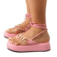 Ženske cipele Modne ljetne ženske sandale debeli Sole Thong remen u stilu ugodno casual ravna dna ružičasta