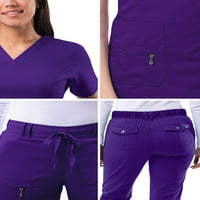 Adar Pro proboj plus piling set za žene - poboljšane V-izrez Top & Multi džepne hlače