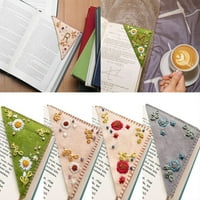 Personalizirani ručni izvezeni ugao Bookmark, ručno ušiveno Felt Corner Pismo Bookmark, Felt Triangle Bookmark, Slatke vez za vez za cvijeće Oznake za ljubitelje knjiga