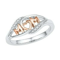 Tking modna mama Srebrni prsten dva tona ruža zlatni dijamantni nakit Najbolji poklon za majku