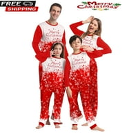 Božićne pidžame za obitelj, gradijentno pahuljivo pismo Ispis dugih rukava i ležerne hlače za spavanje