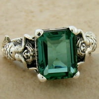 Prsten Victorian Style Sterling Simulirani smaragdni prsten 828