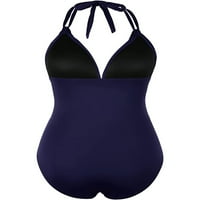 Qiylii Žene Jedno plivanje Ljeto Srčar Kuhinja Slatka boja V-izrez Ruched kupaći odijelo Trougao Bikini Slim Fit Beachwear
