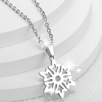 Booker stilski i jednostavni novo godina Privjesak za snježne pahuljice Elegantna ogrlica od nehrđajućeg