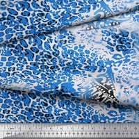 Soimoi Blue modalno satenska tkanina Leopard Životinjski kožni tisak Šivaći tkaninu dvorište široko