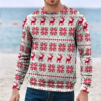 Muškarci Žene Zimski božićni top toplim elegantnim ispis Dugim rukavima, Ležerne prilike za zabavu Pulover bluza