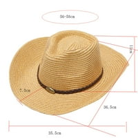 Straw Cowboy Hatmens HATS Vintage Adult Casual Solid Ljeto Zapadni modni kaubojski šešir Širok prijemnik Travel Sun Cap Toddler Kaubojska koža