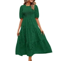 Padutske haljine za ženske ležerne žene plus veličine haljine izrezuju se bezbednosvu liniju maxi haljina zelena, l