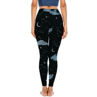 Naughtyhood Fassion Casual Women tiskani gradijentski raspon dame visoke struke Široke pantalone za noge Yoga Hlače duge hlače gamaše za žene svijetlo plava m