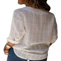 Paille žene Osnovna elegantna tunika košulja Labava uredska bluza obični poslovni majice bijeli 3xl
