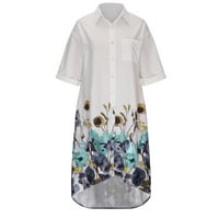 Lovskoo Ženske haljine Ljeto tiskovina čipkasti čipkasti čipkasti čipkasti 7-dio rukava s majicom dugačka
