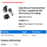 Monting i montiranje motora motora i nosača - kompatibilan sa - Ford Focus 2.0L 4-cilindar 2006