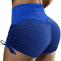 Wendunide ženske hlače Žene čiste pojave za šivanje boja Super kratke joga hlače plavi xl