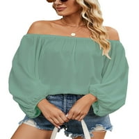 Grianlook ženske majice s majicama na ramenu čvrste boje bluze dame labavo tunika majica seksi dugih