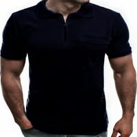 Muški džepni patentni zatvarač Polo majica MENS Classic Fit Ljetni osnovni vrhovi kratkih rukava fitness