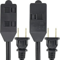 FT produžni kabel sa utičnicom - PRONG utikač, AWG NPT - izdržljiv Crni kabel za dom, ured ili kuhinja - UL naveden