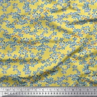 Soimoi Yellow Georgette viskoza tkanina Zaboravite me bez buske cvjetne tiskane tkanine širom dvorišta