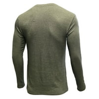 Muškarci Čvrsti ležerni pulover s dugim rukavima V-izrez u blizini tijela, a ne s kapuljačom majica
