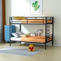 Twin preko dvostrukim krevetom s dva kreveta s preklopnim merdevinama, metalni okvir za metalni krevet