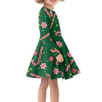 Binienty Božićne zelene djevojke Veličina 5- Cane Candy haljina za tinejdžerske vjenčane goste ružne