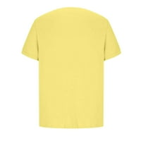 Floleo majice kratkih rukava za muškarce Clearence Muškarci Ležerne prilike sa džepovima Sportska sportska rukava s kratkim rukavima V-izrez Fitness Trenutna obuka Majica TOW Yellow