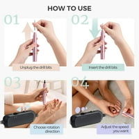 Prijenosni električni bušilica za nokte Professional RPM manikura za nokte za nokte za nokte za akrilne gel nokte