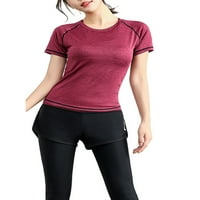 Ženska dama kratkih rukava kratkih rukava majica suho-fit atletic yoga activewer workout top teretana jogger stretch pulover majica