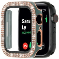 Luksuzni dijamantski slučaj s integriranim zaštitnim zaslonom od kaljenog stakla za Apple Watch seriju