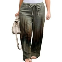 Prednjeg swerwalk-a Ležerne posteljine hlače labave elastične strugove Hlače Ležerne tiskane pantalone