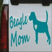 Beagle Mom Dog Auto ili kamion prozor naljepnica za laptop naljepnica za laptop tirkizno plavi 8in 3,7in