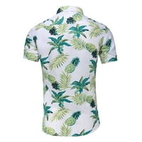 Muška havajska majica kratki rukav casual gumb dolje cvjetne košulje na plaži sa džepom