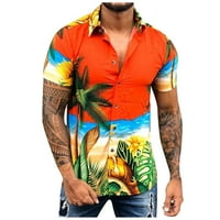 Jsaierl Muške reverjske havajske košulje Tropsko štampanje kratkog rukava s majicama sa labavim majicama Ljeto plaža Bluze za odmor