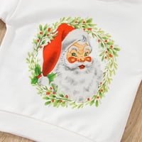Binpure božićna djeca dukserice kratkih luka casual okrugli vrat Santa tiskani majica s dugim rukavima