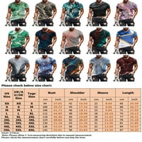 Sanviglor Muške mišićne košulje Digitalni tisak majica Crew Neck Ljetni vrhovi Ležerne bluza Fitness